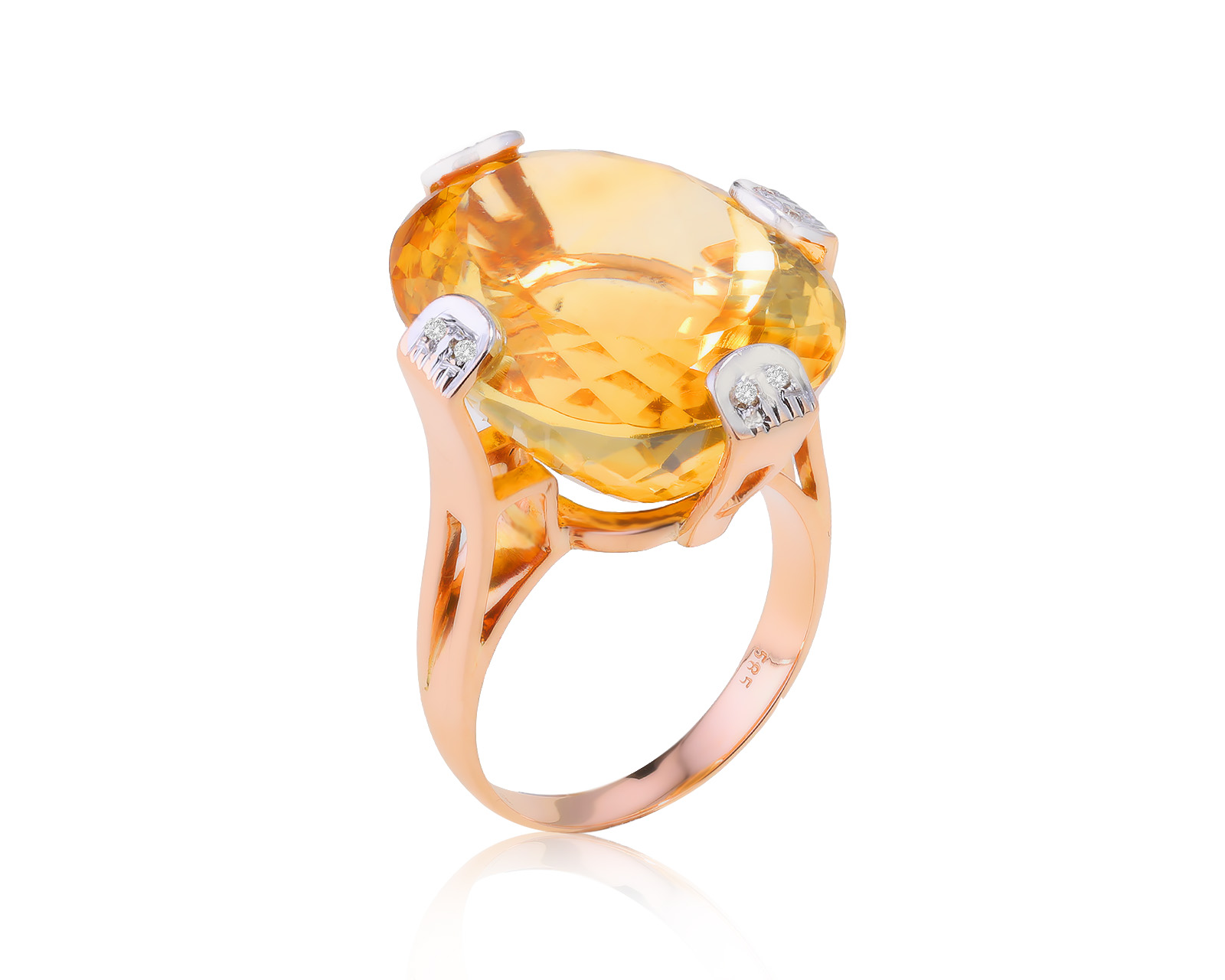 Золотое кольцо с цитрином 26.00ct 240124/3