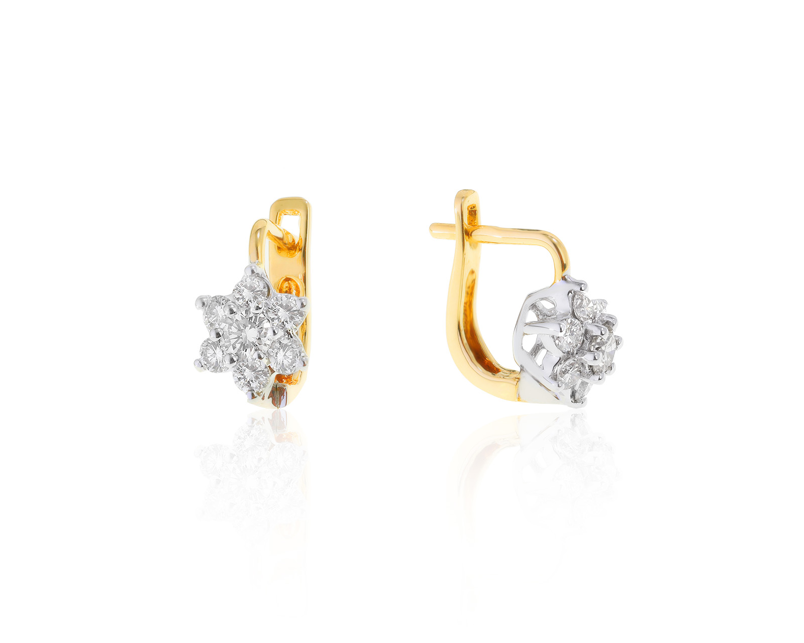 Изящные золотые серьги с бриллиантами 1.05ct 290522/7