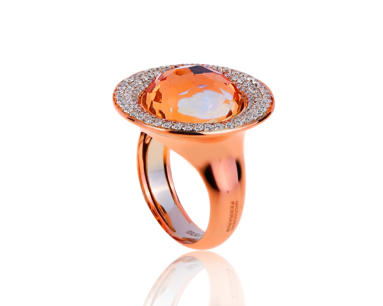 Оригинальное золотое кольцо с цитрином 11.67ct Giovanni Ferraris