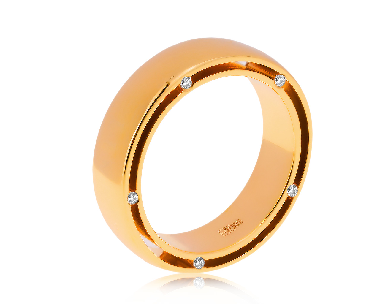 Престижное золотое кольцо с бриллиантами 0.06ct 071020/1