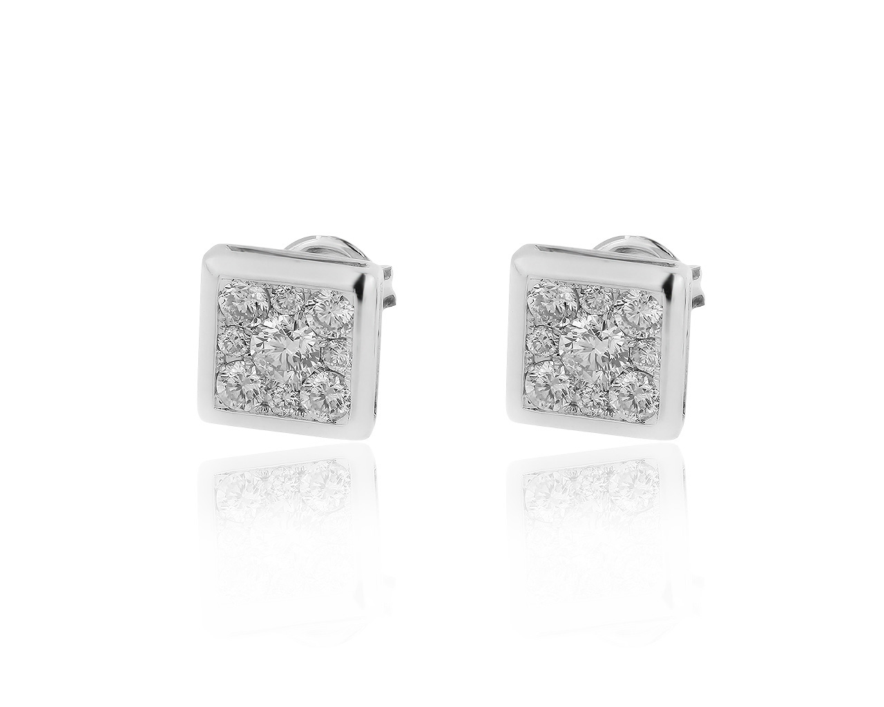 Престижные золотые серьги с бриллиантами 0.92ct 110919/1