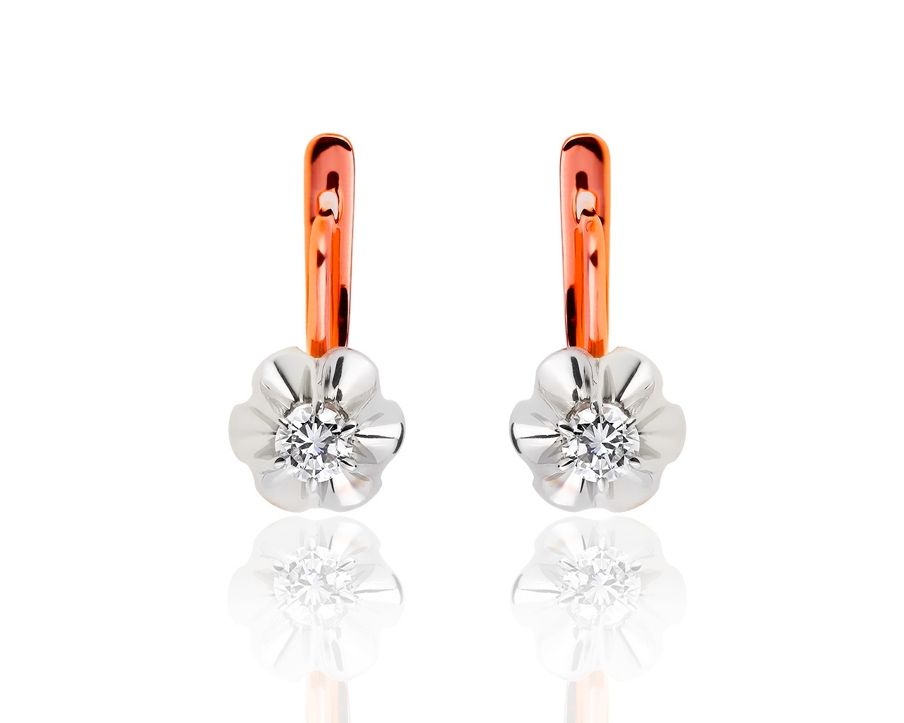 Советские золотые серьги с бриллиантами 0,45ct 240419/16
