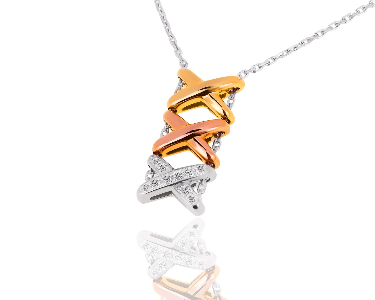 Золотая подвеска с бриллиантами 0.15ct Chaumet Liens 300918/7