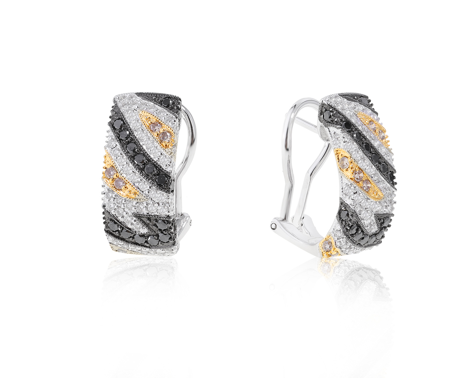 Изысканные золотые серьги с бриллиантами 1.18ct 260922/3
