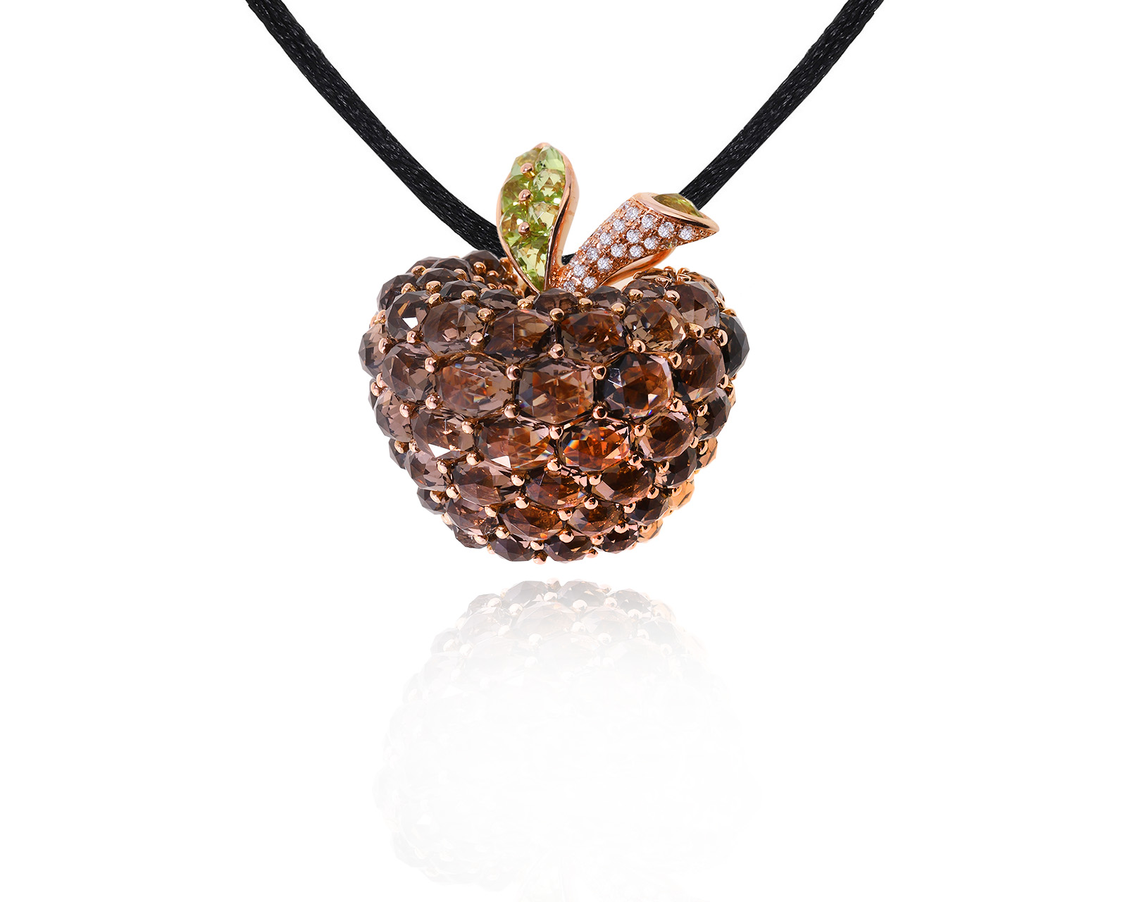 Притягательный золотой кулон-брошь с кварцами 21.34ct