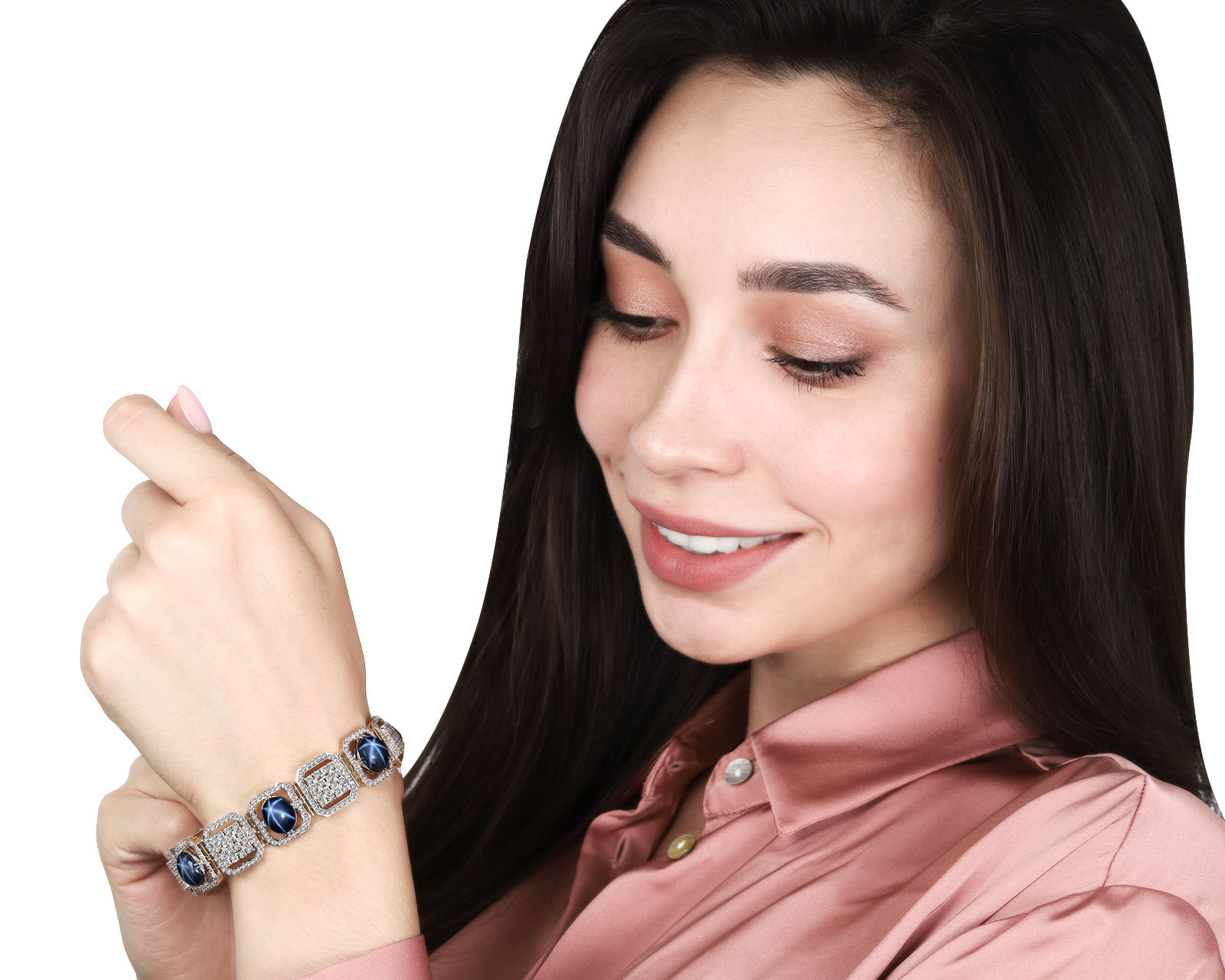 Завораживающий золотой браслет с сапфирами 26.55ct