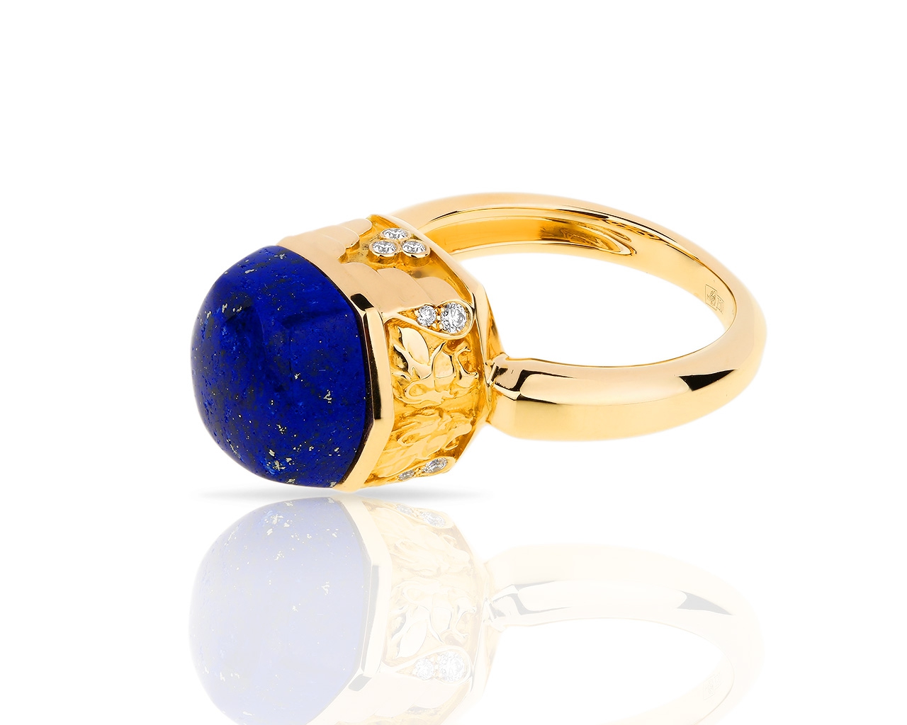 Золотое кольцо с лазуритом 7.55ct Magerit Babylon Caramelo 020318/12
