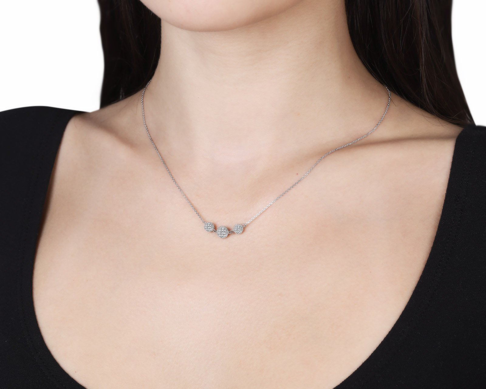 Изящное золотое колье с бриллиантами 0.89ct