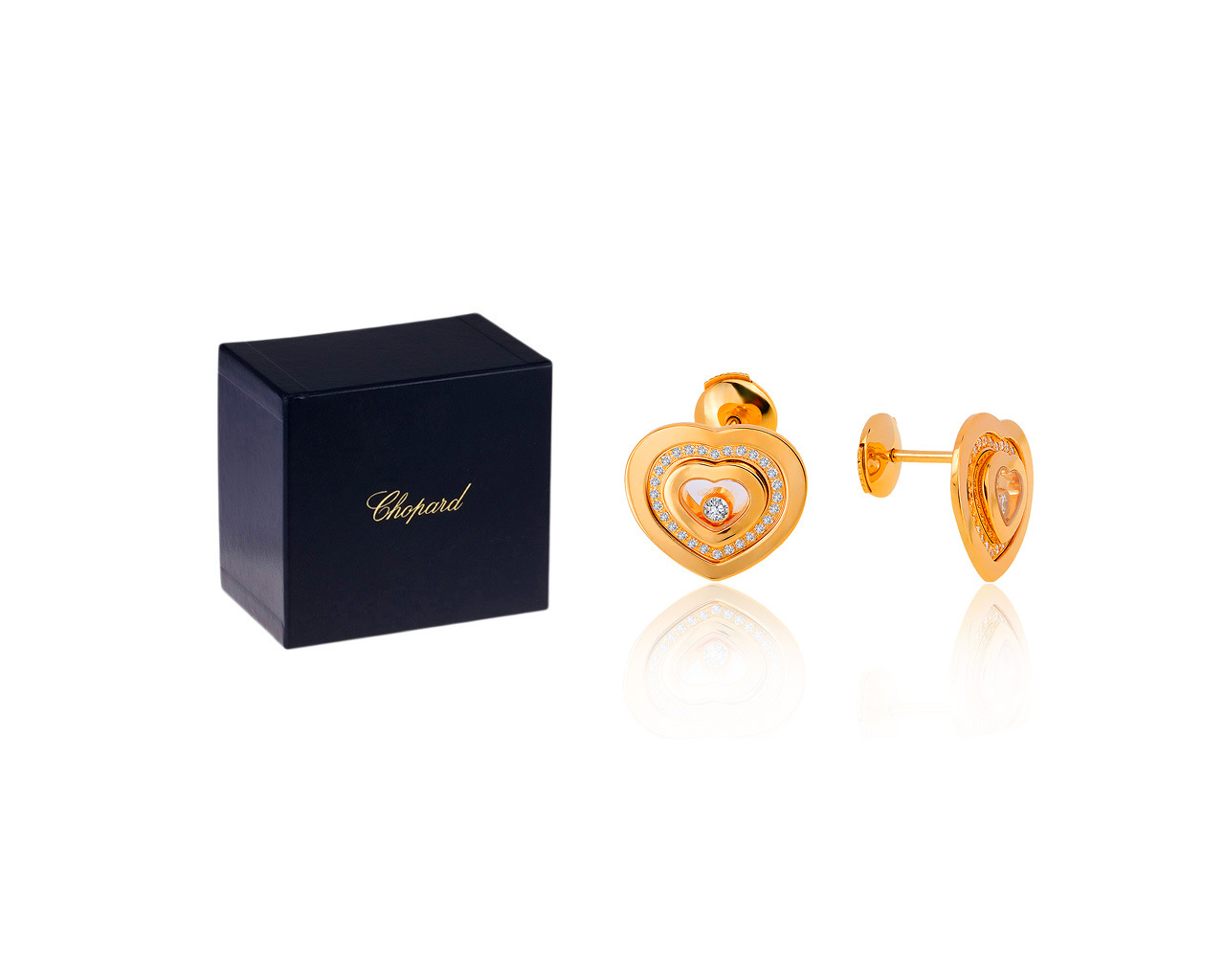 Оригинальные золотые серьги с бриллиантами 0.47ct Chopard