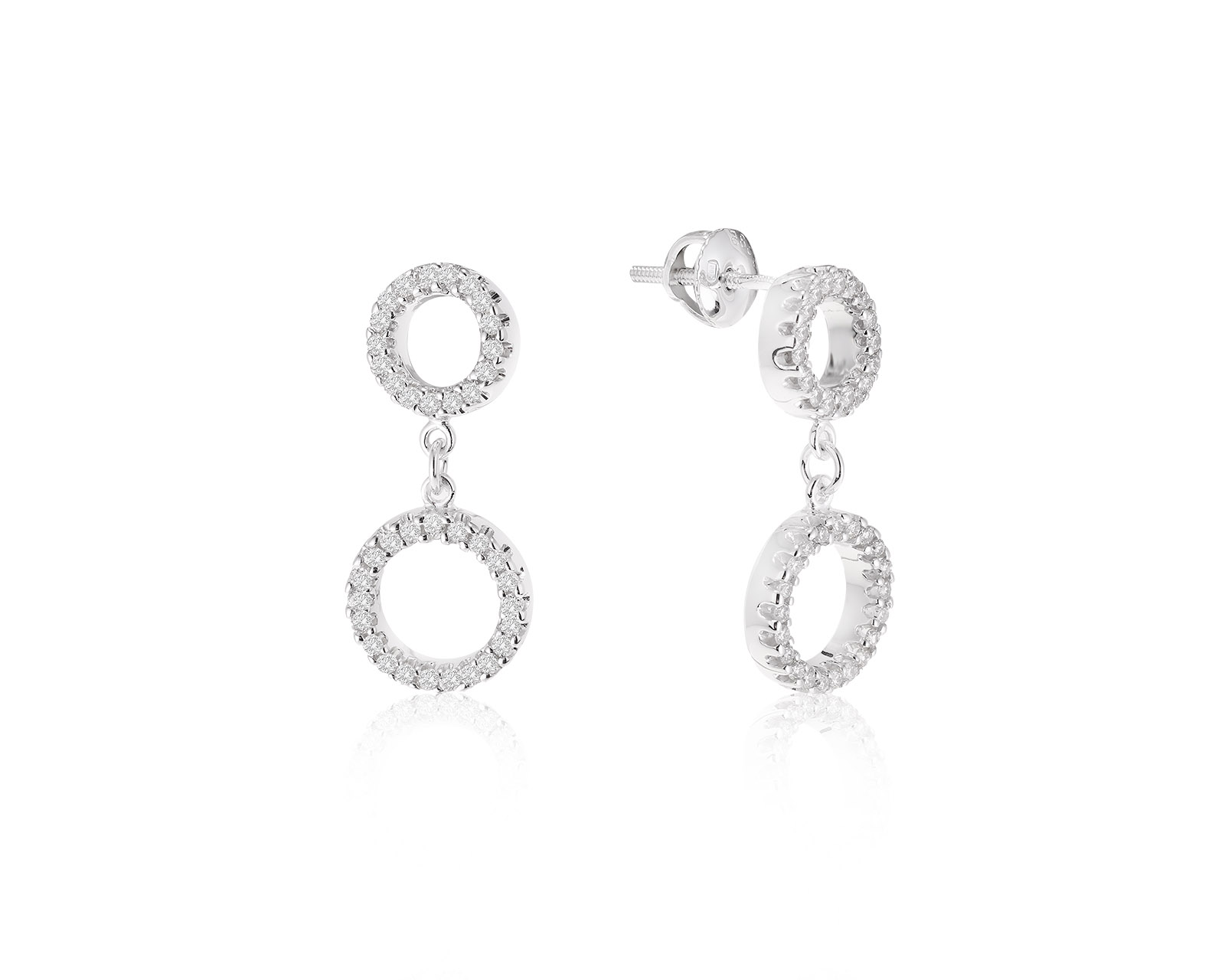 Богатые золотые серьги с бриллиантами 0.60ct 301022/7