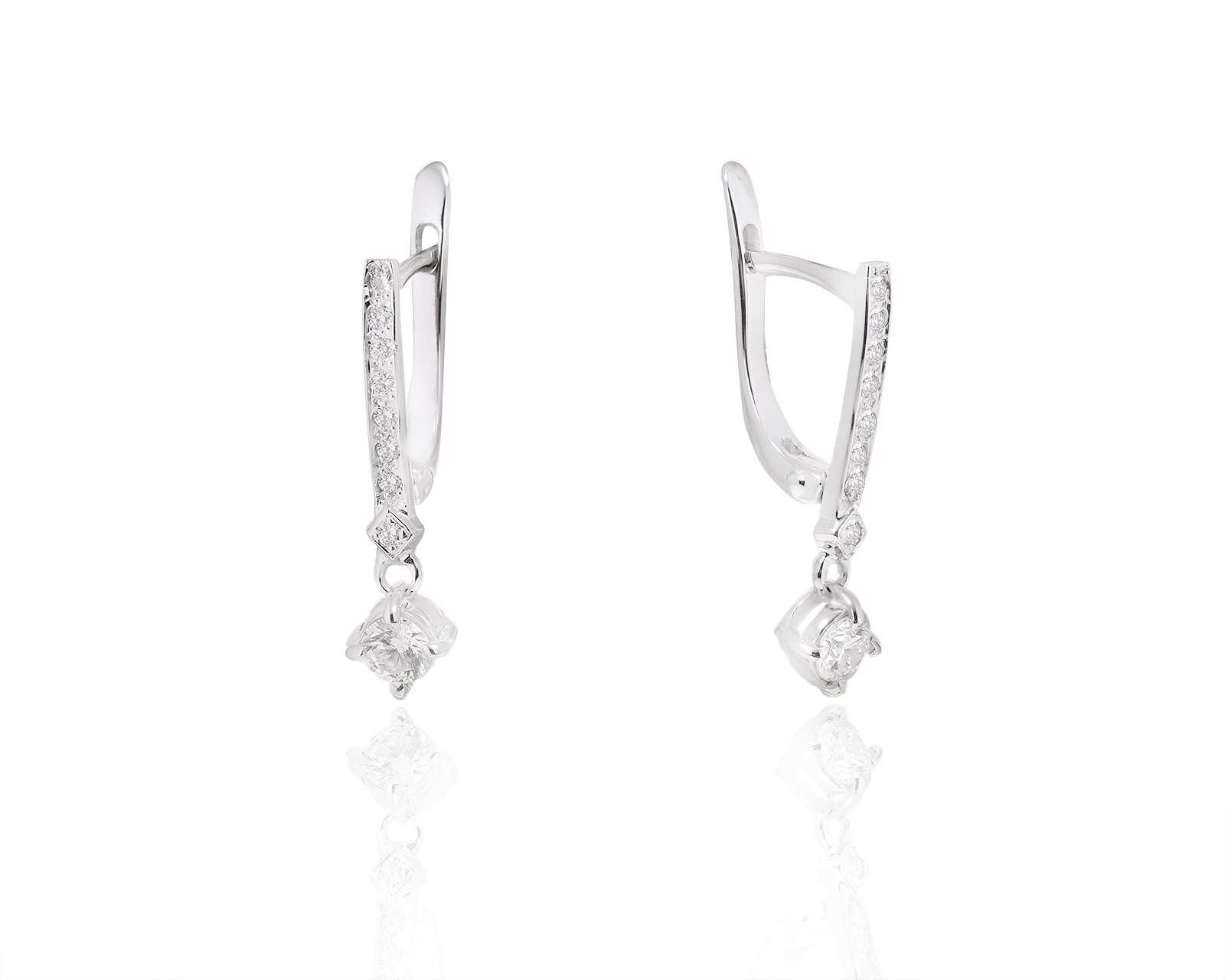 Золотые серьги с бриллиантами 0.34ct