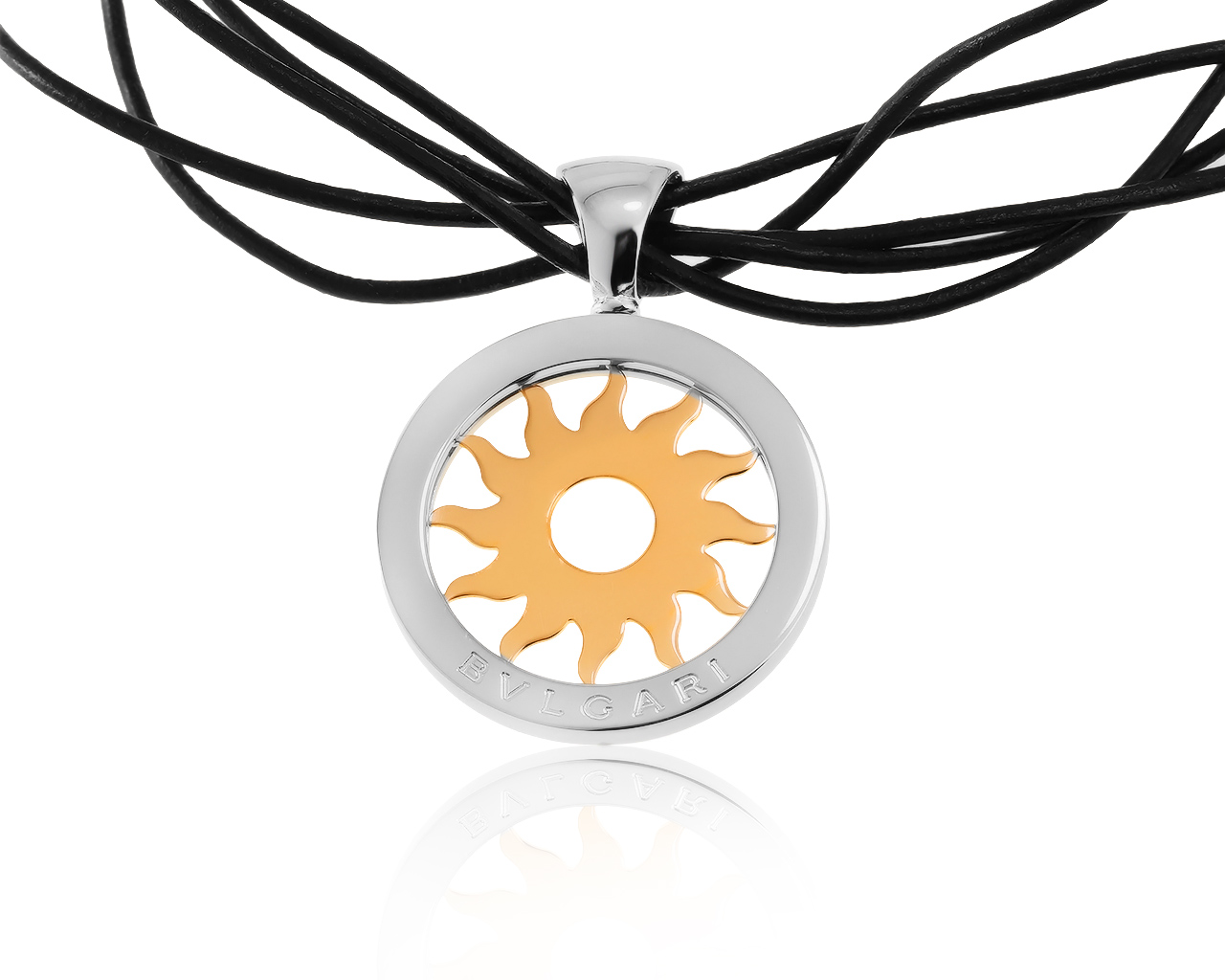 Оригинальный золотой кулон Bvlgari Tondo