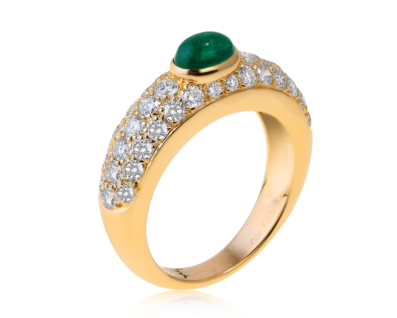 Оригинальное золотое кольцо с изумрудом 0.46ct Cartier 050820/05