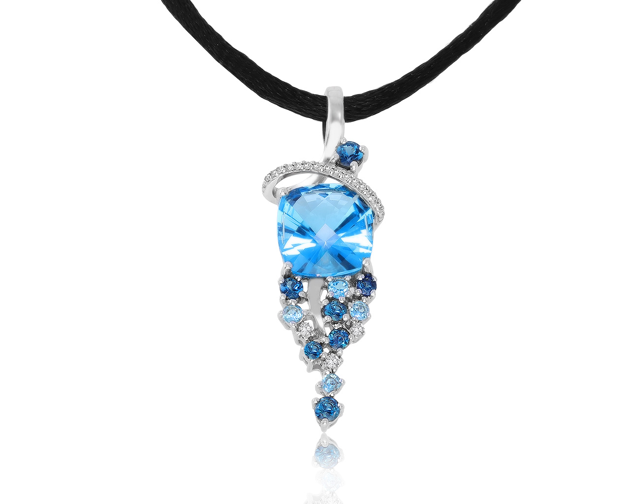 Волшебный золотой кулон с топазами 4.90ct 170221/1