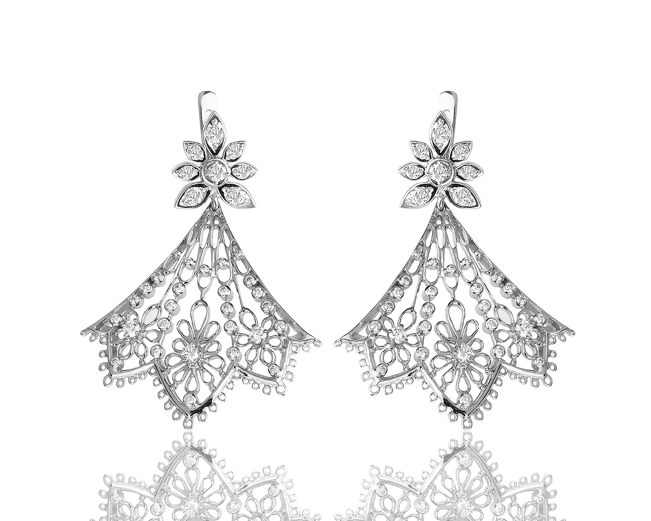 Прекрасные золотые серьги с бриллиантами 1.60ct 050218/6