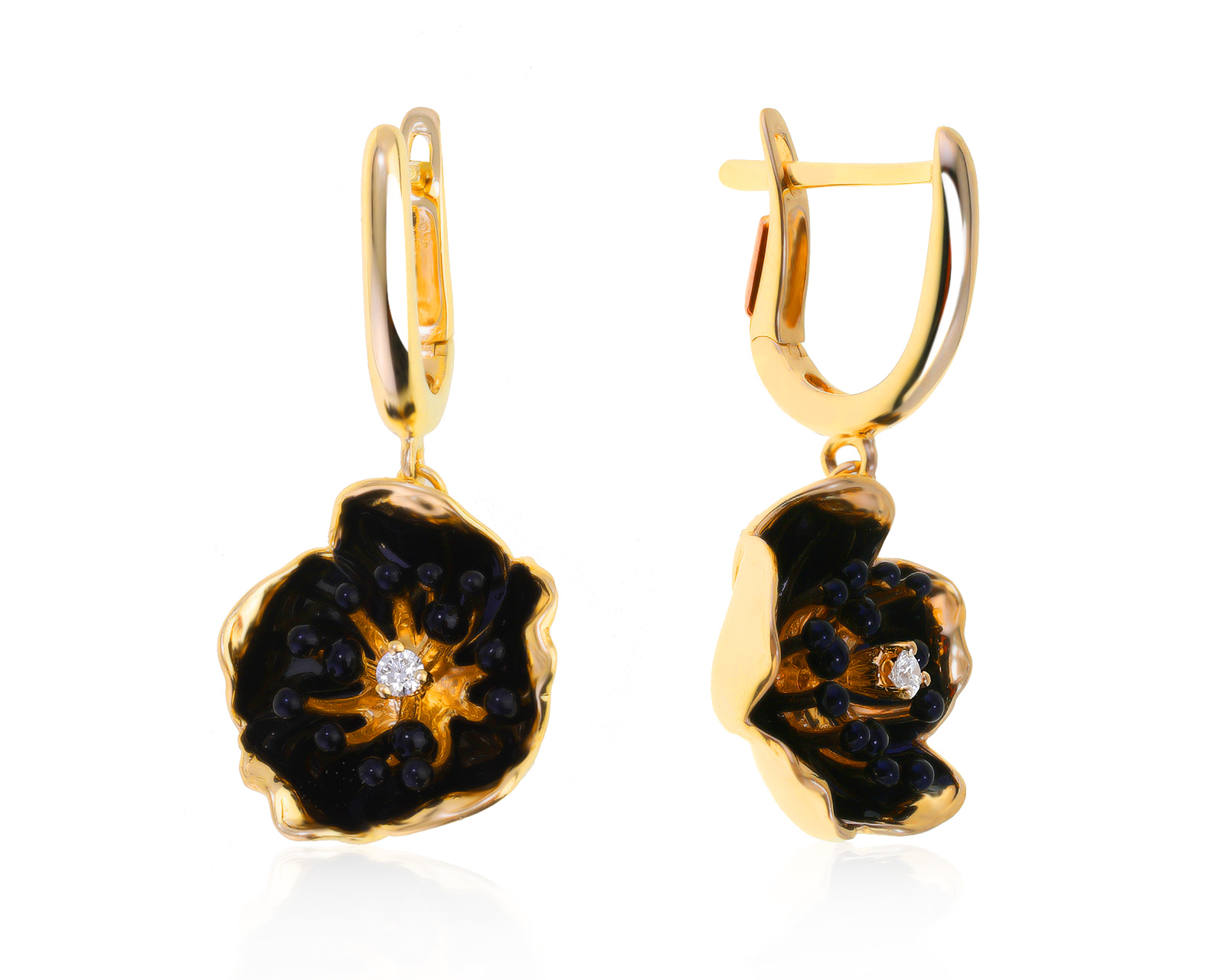 Оригинальные золотые серьги Roberto Bravo Black Magic 131021/7