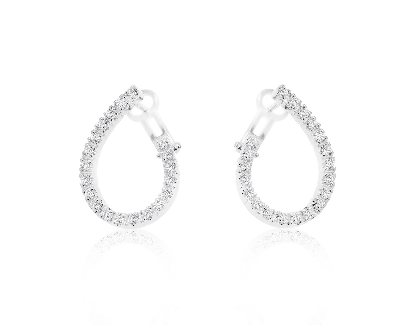 Богатые золотые серьги с бриллиантами 0.68ct