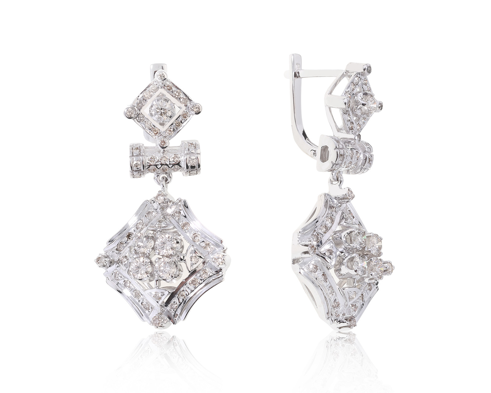 Волшебные золотые серьги с бриллиантами 2.56ct СССР 080522/7