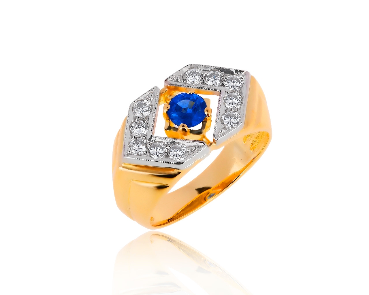 Винтажное золотое кольцо с сапфиром 0.50ct СССР 251219/12