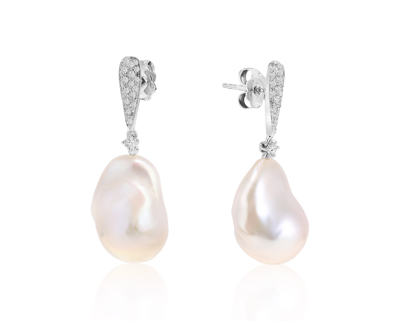 Притягательные золотые серьги с жемчугом 20*15 мм 260222/6