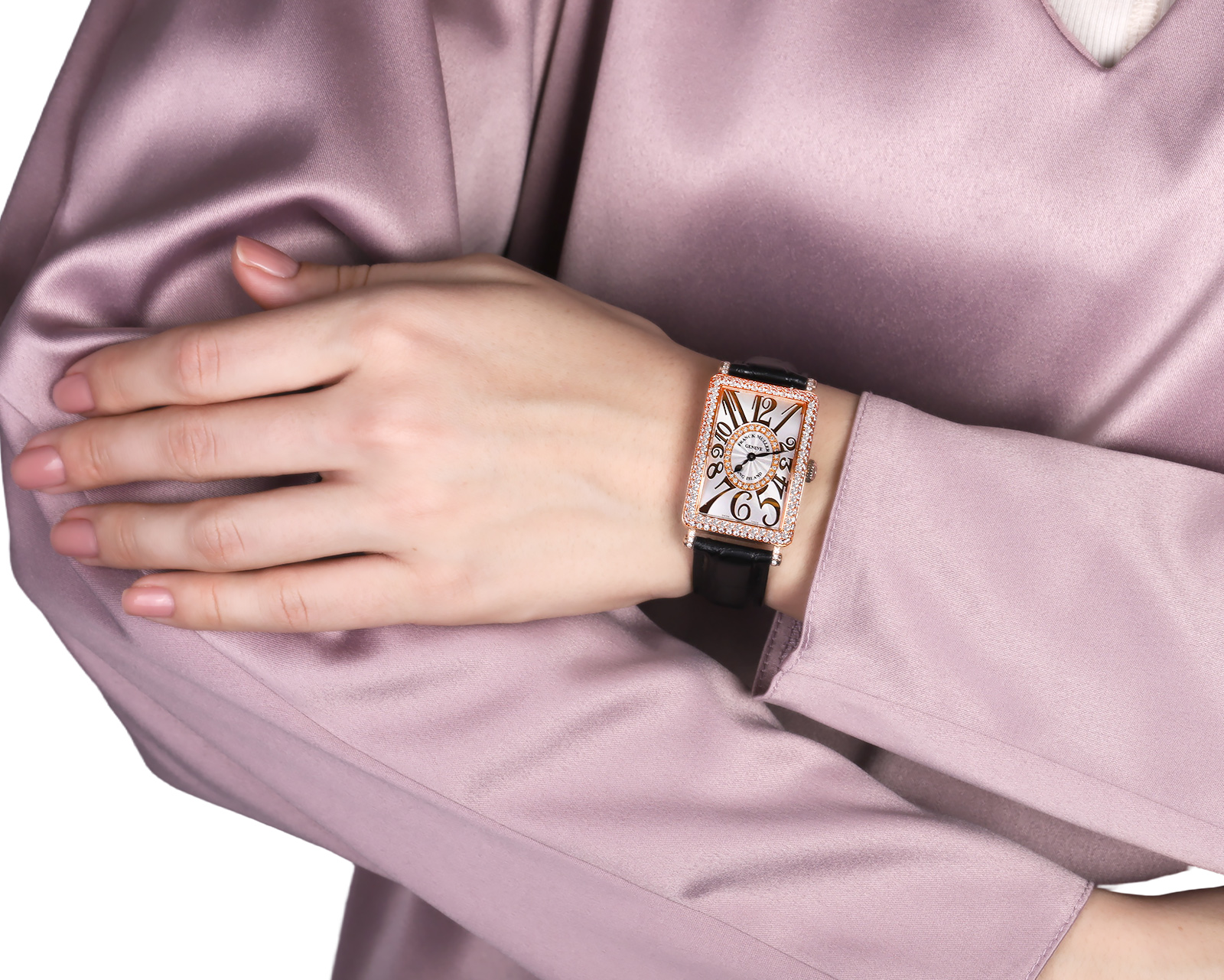 Оригинальные золотые часы Franck Muller Long Island Custom Diamonds