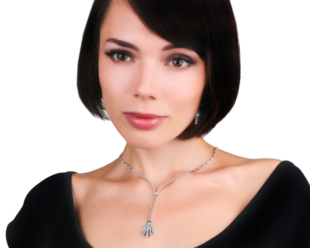 Престижное золотое колье с бриллиантами 1.51ct