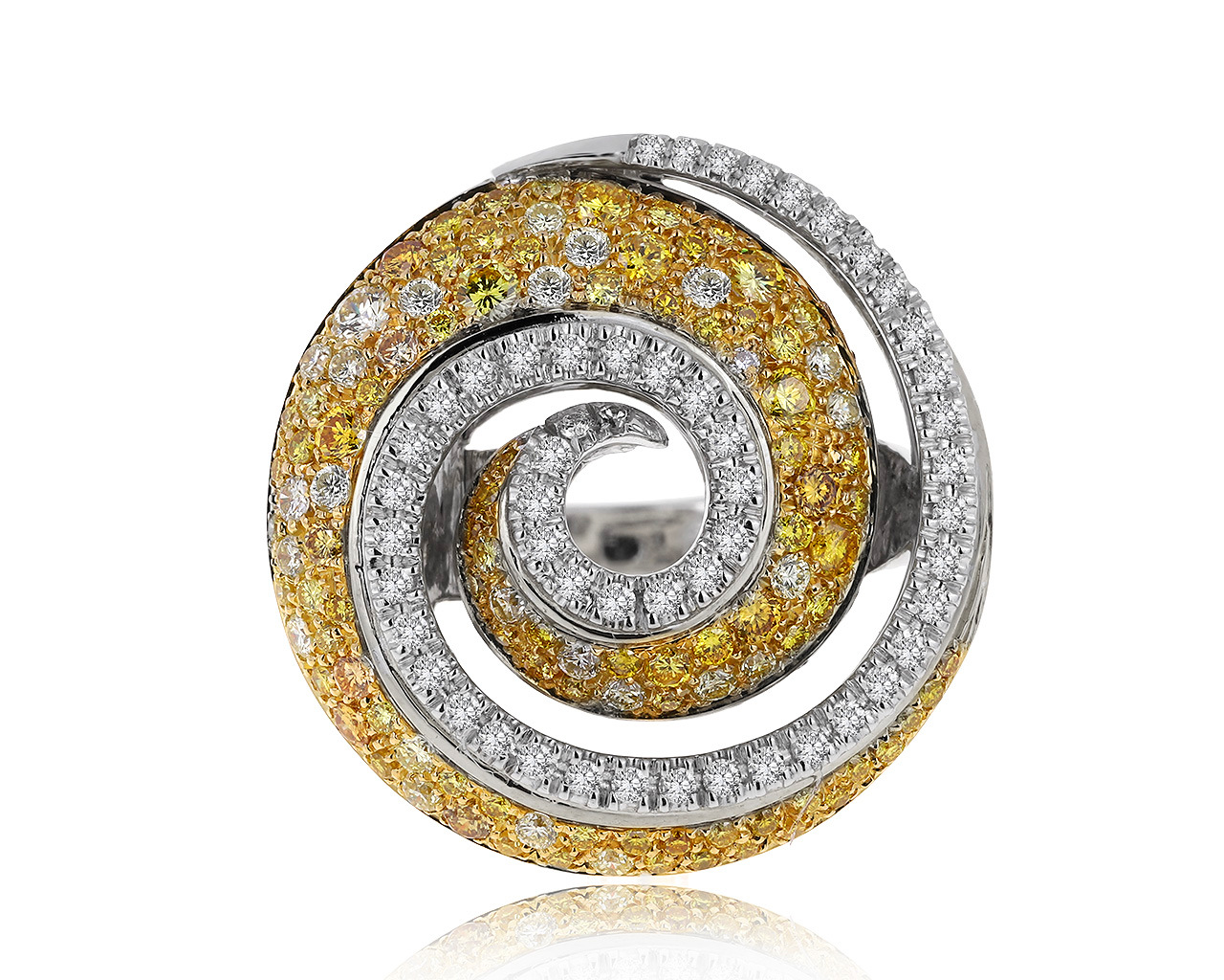 Итальянское золотое кольцо с бриллиантами 1.76ct