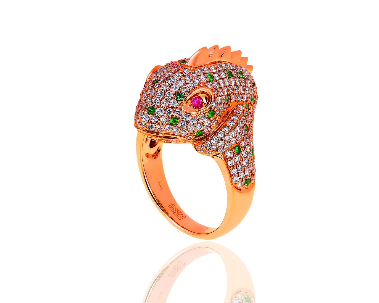 Интересное золотое кольцо с бриллиантами 1.70ct 140619/1 Интересное золотое кольцо с бриллиантами 1.70ct 140619/1