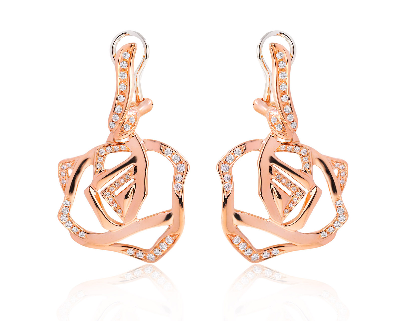 Оригинальные золотые серьги с бриллиантами 0.88ct Gavello 150825/3