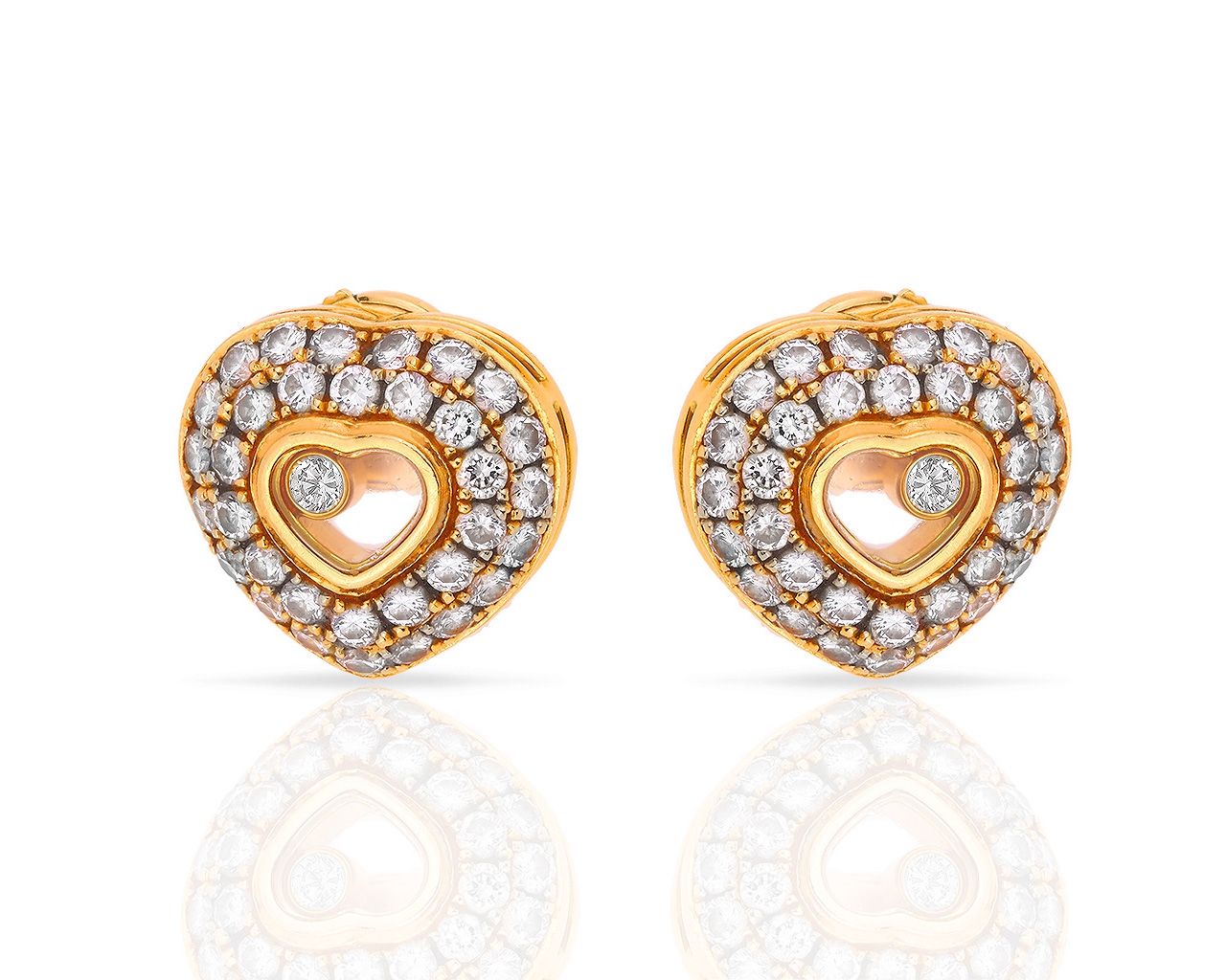 Золотые серьги с бриллиантами 1.60ct Chopard Happy Diamonds 100518/4