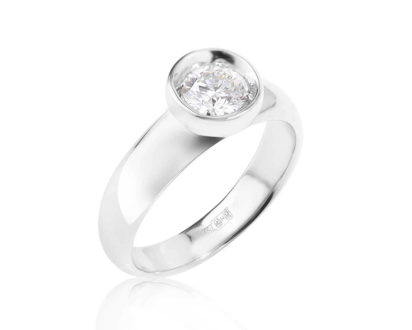 Золотое кольцо с бриллиантом 0.62ct 190224/48