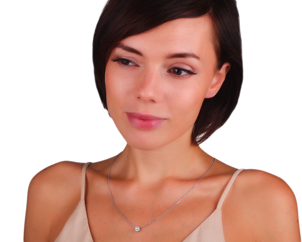 Золотая подвеска с бриллиантом 0.84ct Cartier