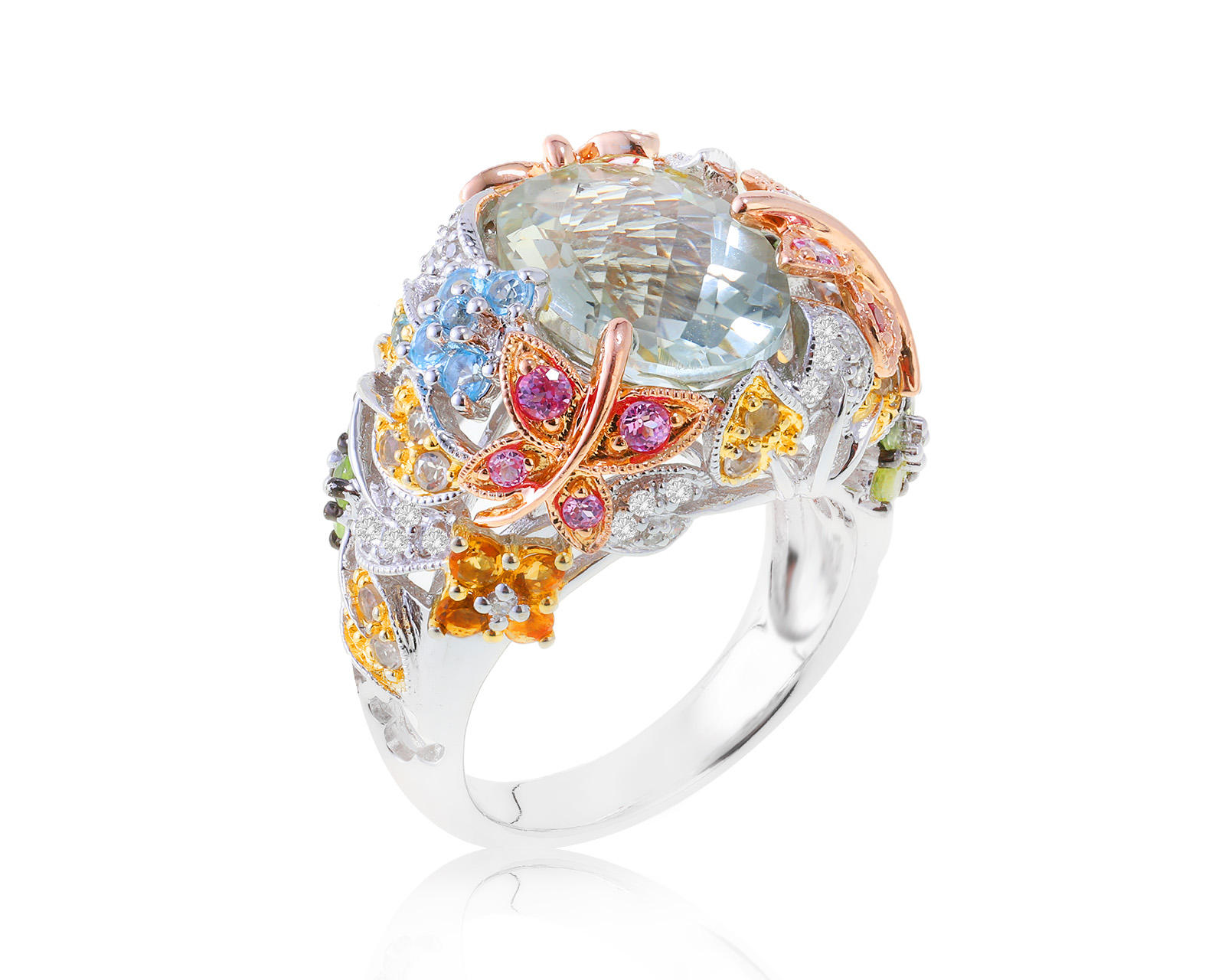 Нарядное золотое кольцо с празиолитом 5.30ct 201222/1