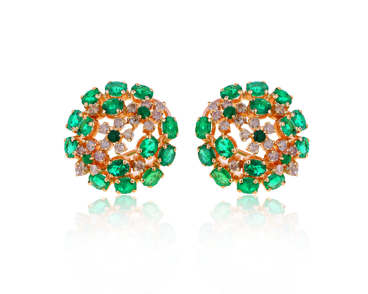 Великолепные золотые серьги с изумрудами 5.20ct 130120/2