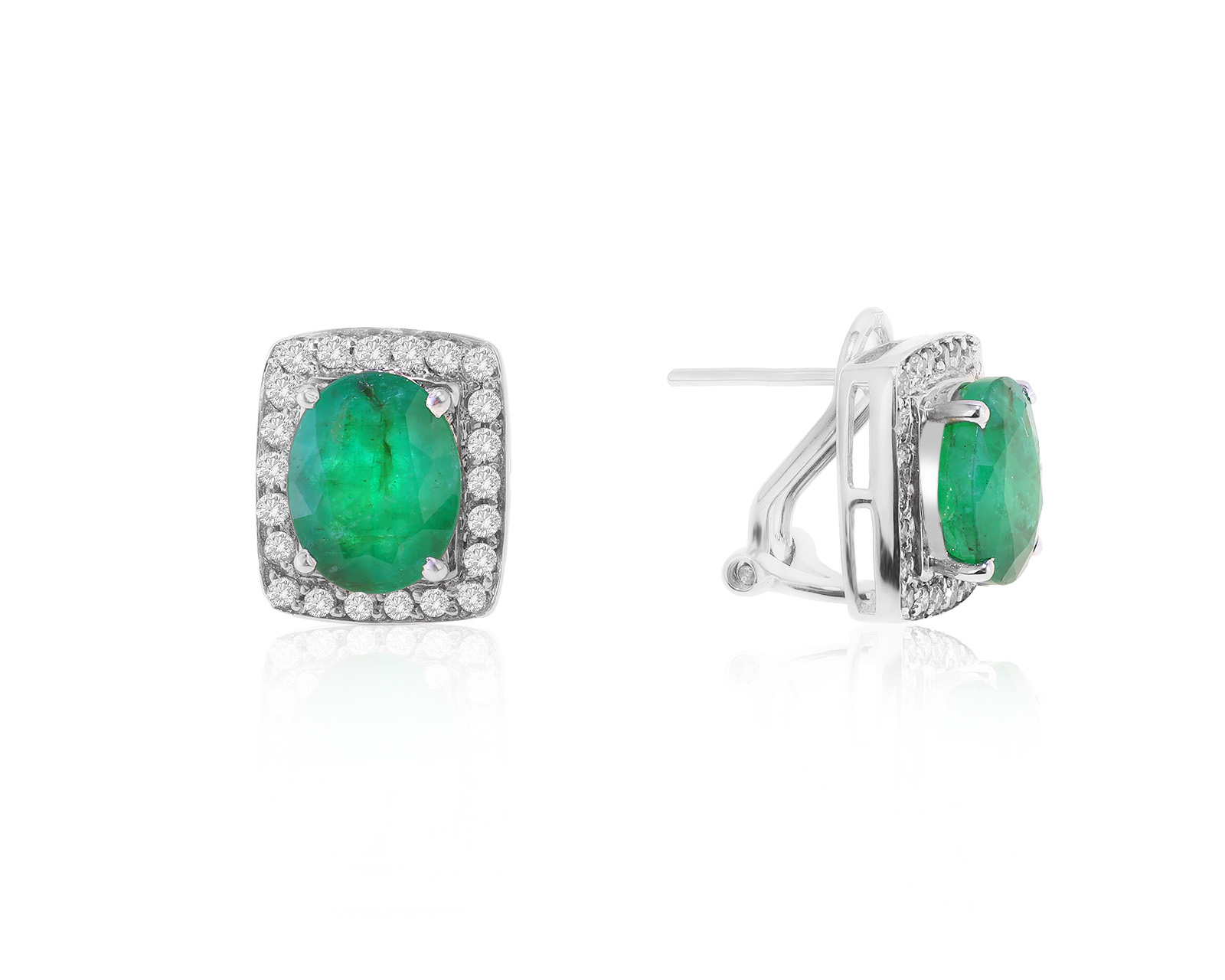 Богатые золотые серьги с изумрудами 3.68ct 111222/6