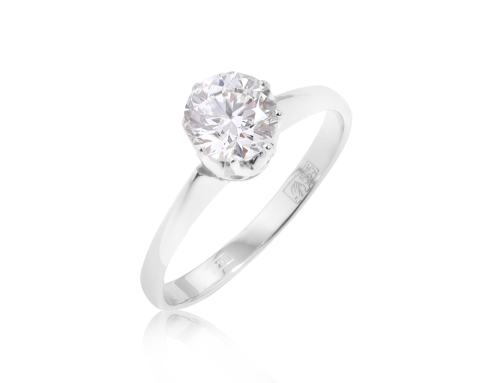 Золотое кольцо с бриллиантом 0.90ct 190624/7