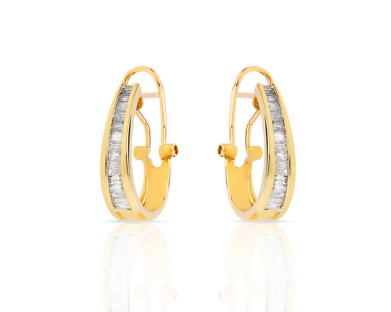 Нарядные золотые серьги с бриллиантами 0.92ct 040218/1