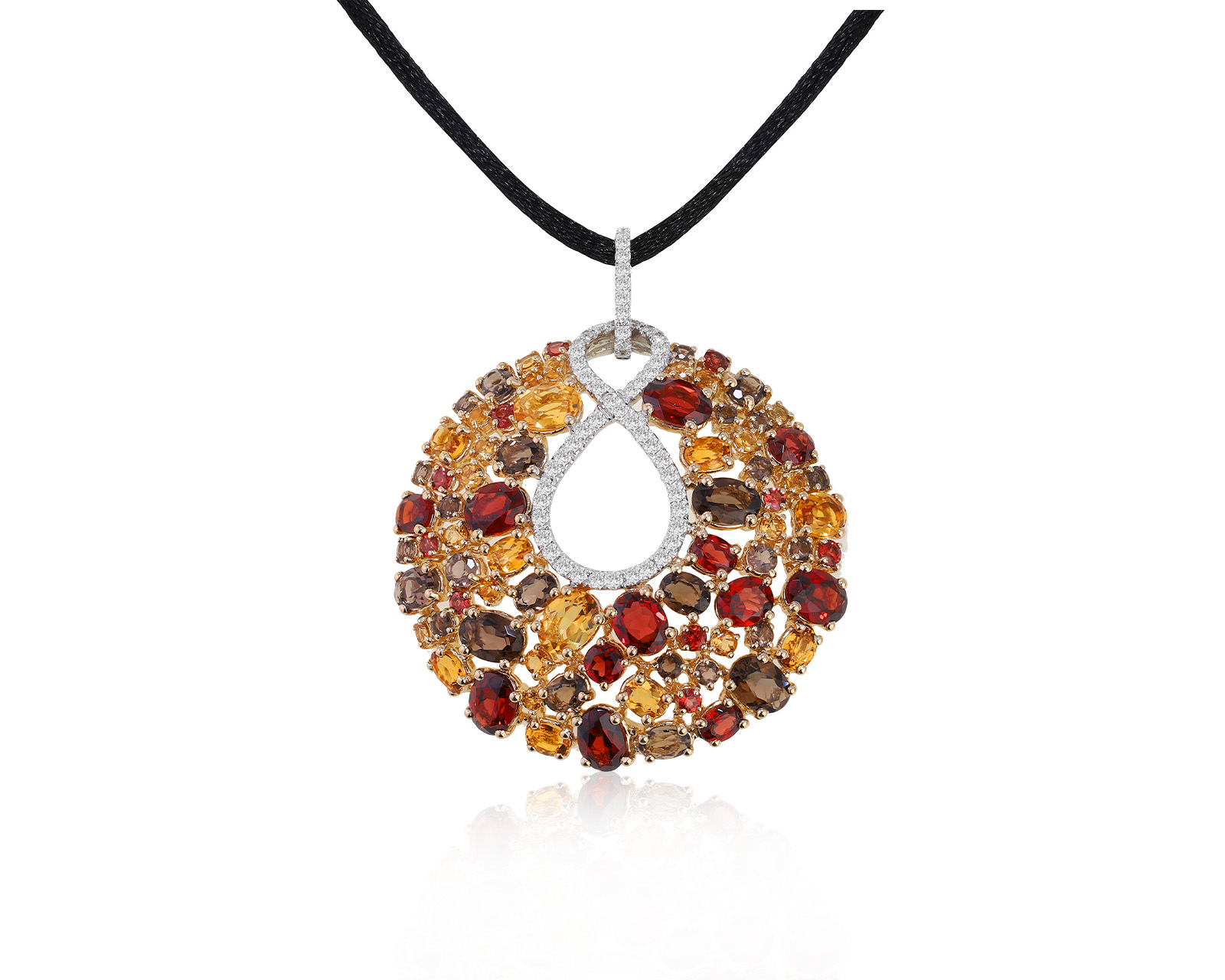 Великолепный золотой кулон с гранатами 5.12ct