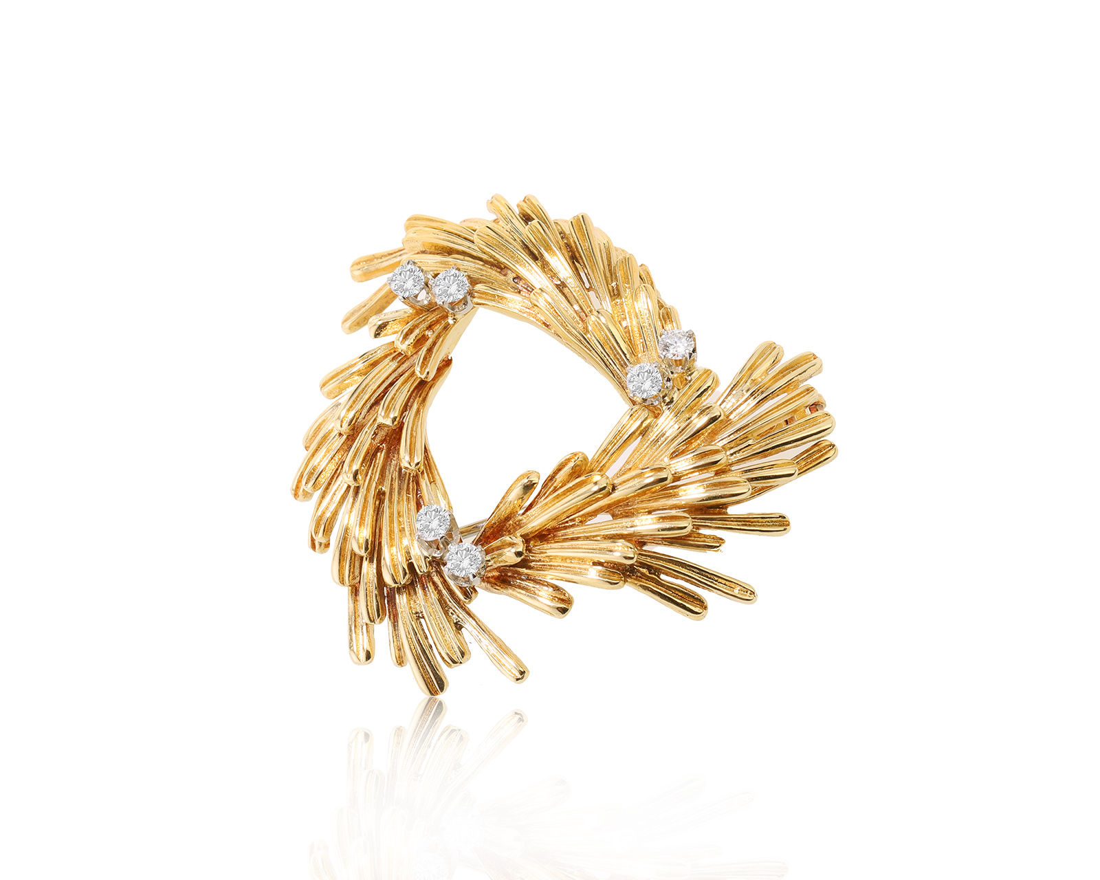 Золотая брошь с бриллиантами 0.36ct 140823/11