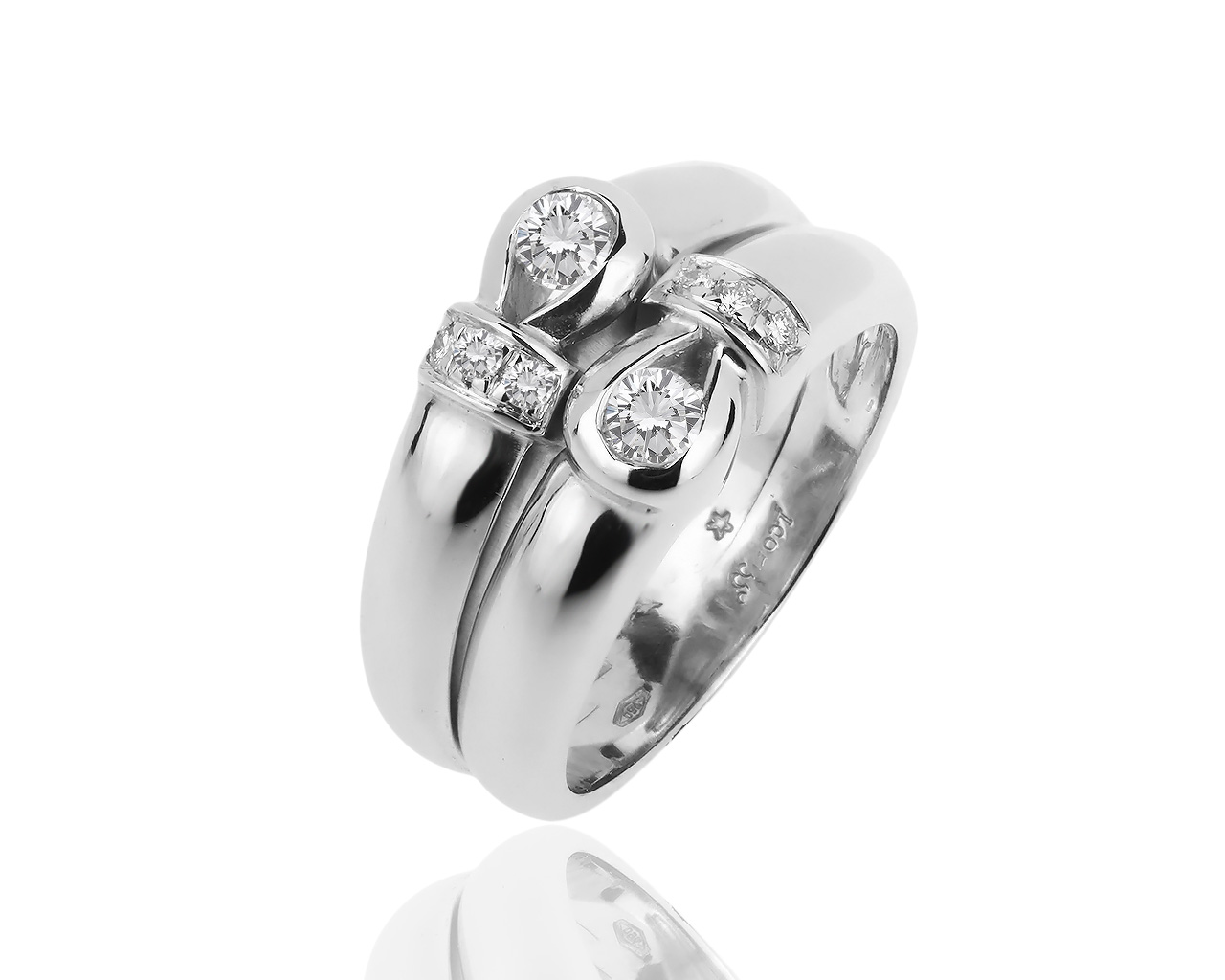 Оригинальное золотое кольцо с бриллиантами 0.31ct Leo Pizzo 090319/4