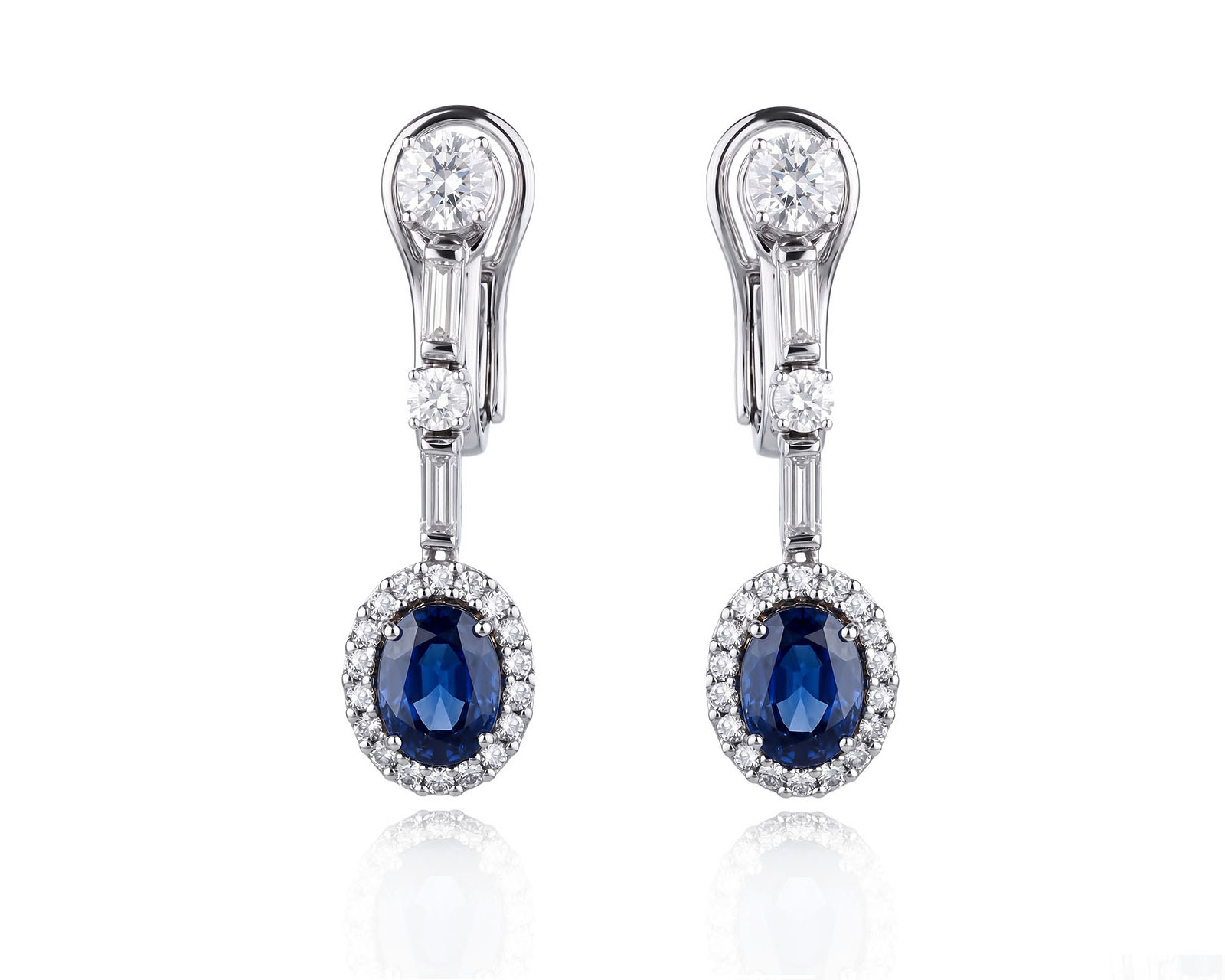 Оригинальные золотые серьги с сапфирами 4.43ct Picchiotti