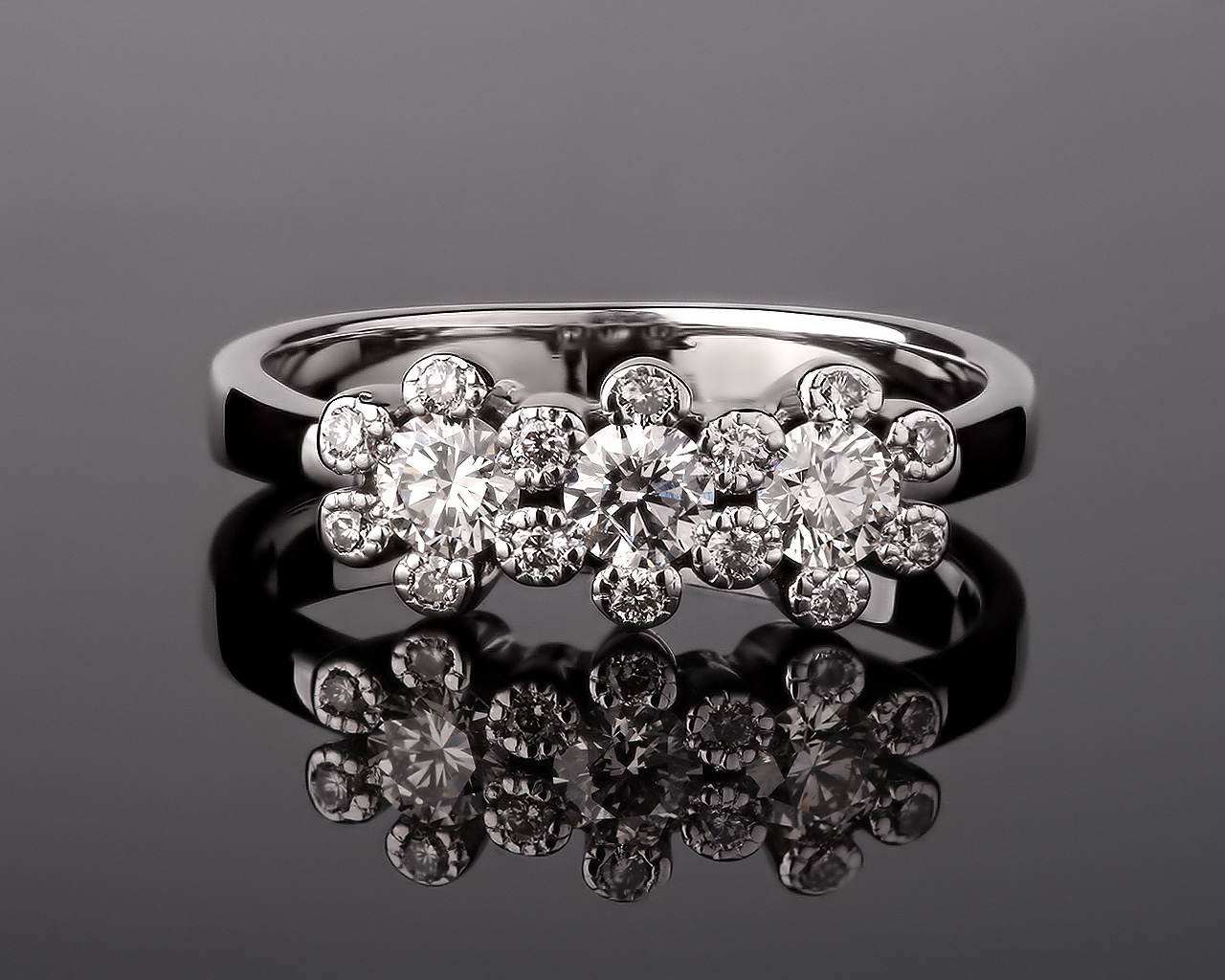 Престижное золотое кольцо с бриллиантами 0.43ct 280517/28