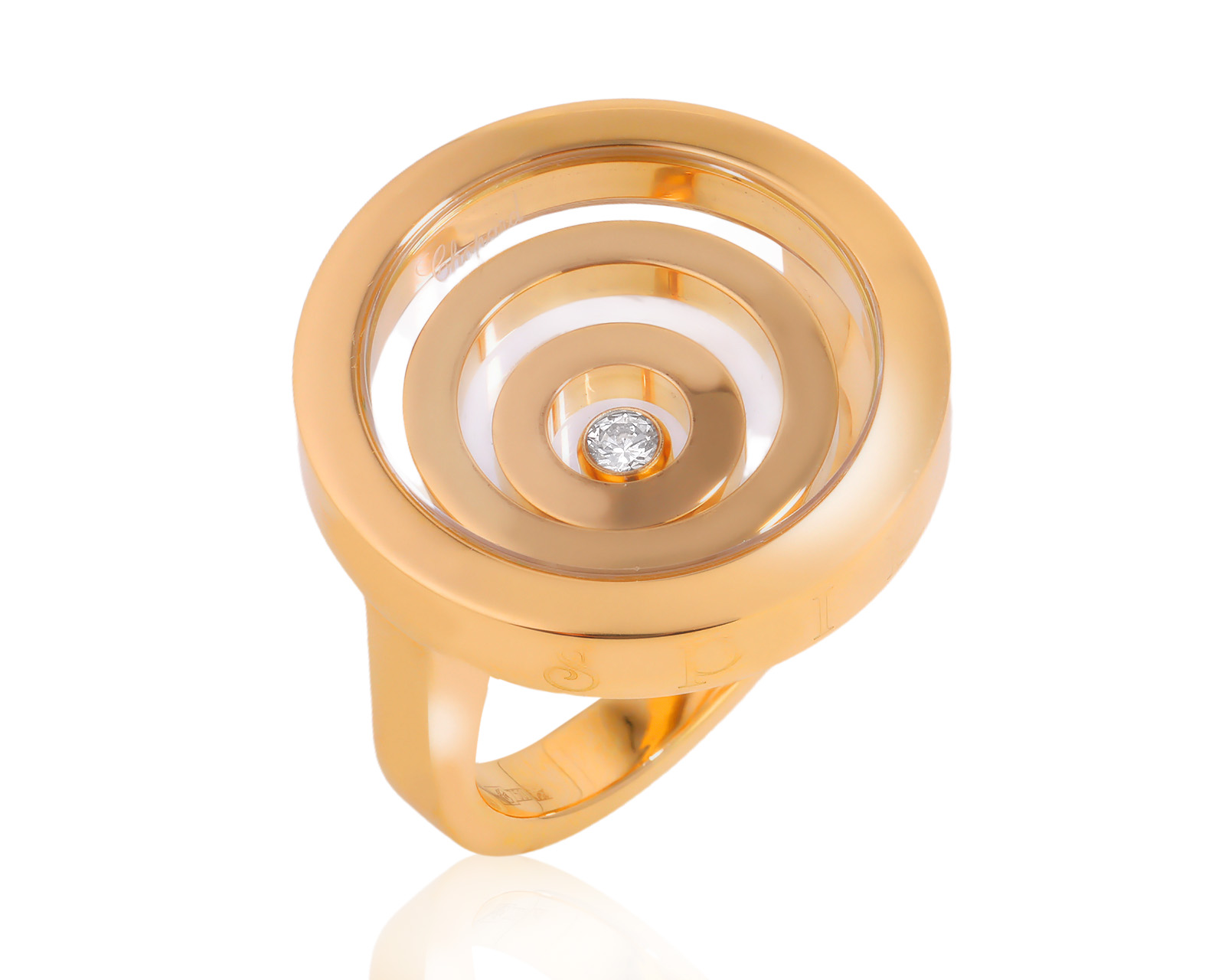 Оригинальное золотое кольцо Chopard Happy Spirit 220225/7