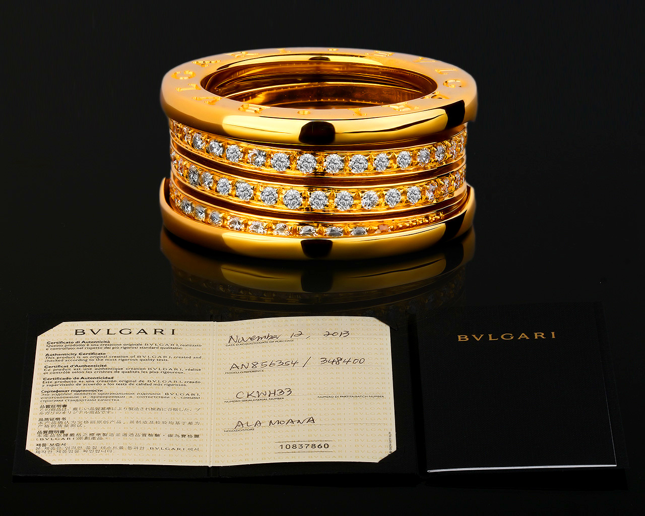 Золотое кольцо с бриллиантами 1.01ct Bvlgari B.Zero 1