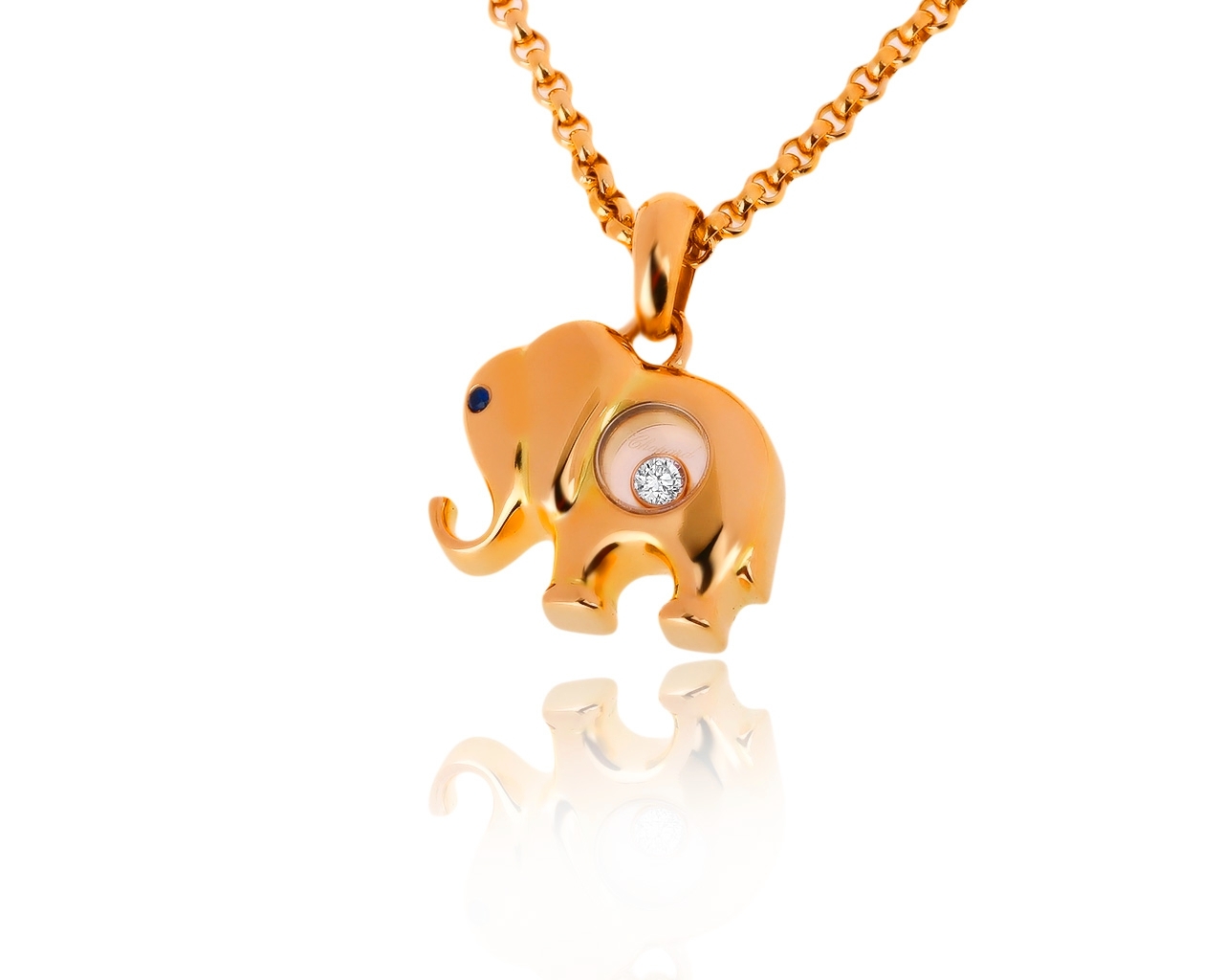 Оригинальный золотой кулон с бриллиантом 0.05ct Chopard 251219/14