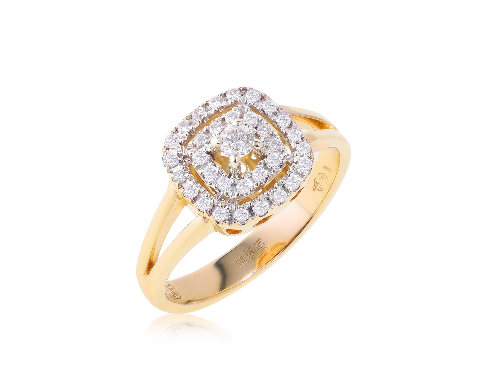 Прекрасное золотое кольцо с бриллиантами 0.23ct