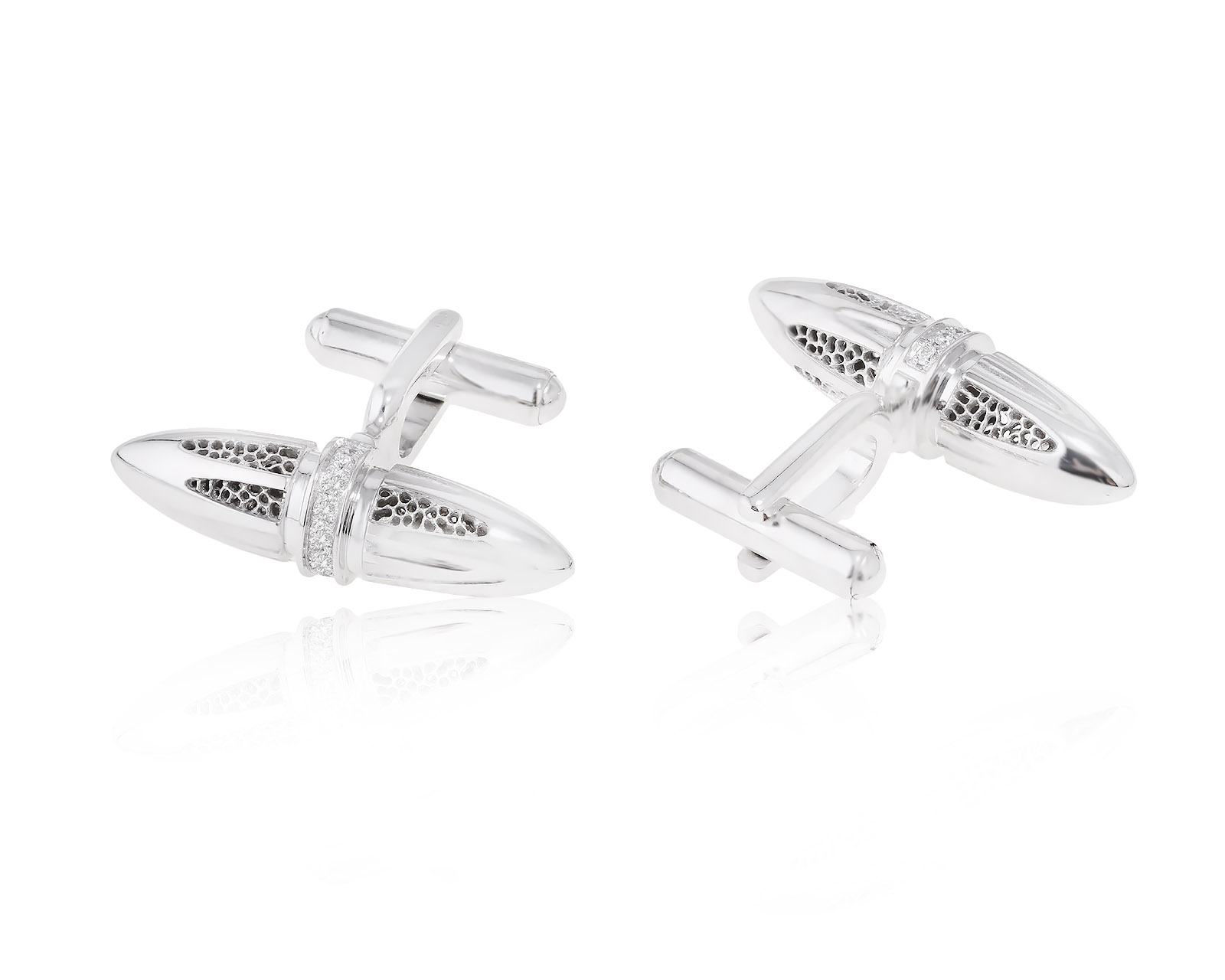 Золотые запонки с бриллиантами 0.22ct 990001/1