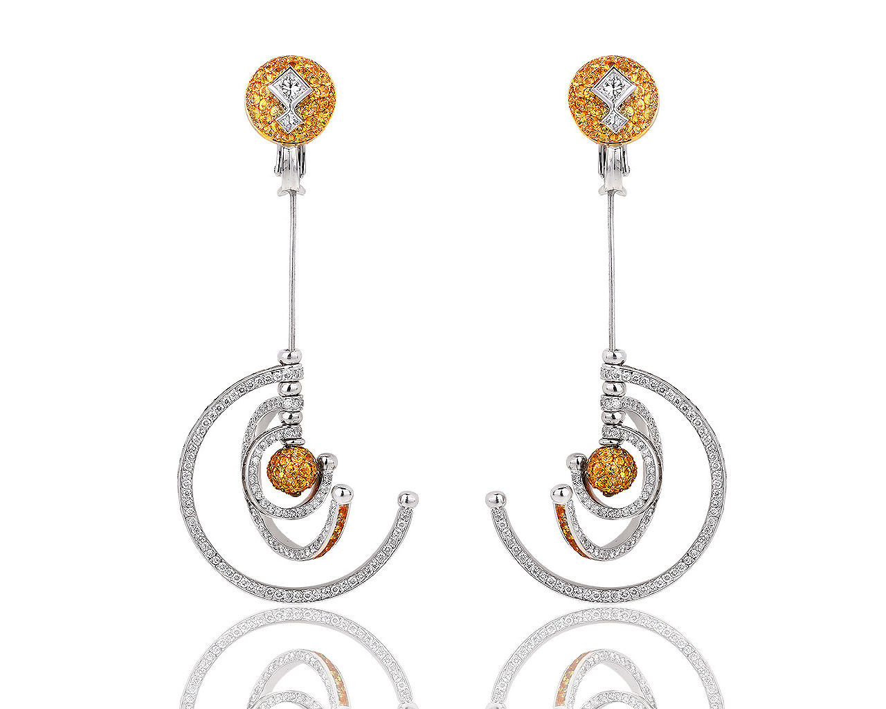 Золотые серьги с бриллиантами 4.96ct Prologue Orbit 251217/14 Золотые серьги с бриллиантами 4.96ct Prologue Orbit 251217/14