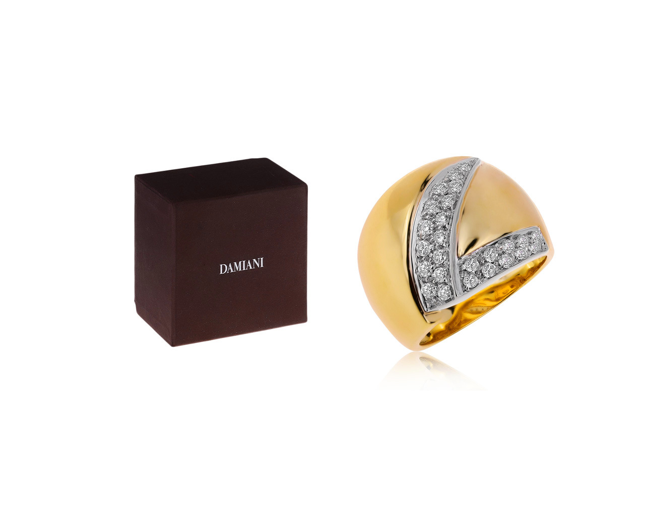 Оригинальное золотое кольцо с бриллиантами 0.53ct Damiani