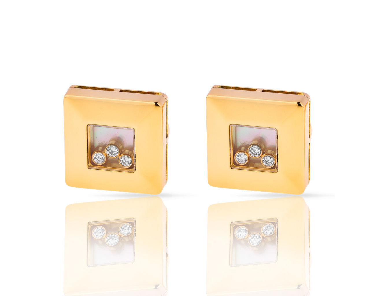 Золотые запонки с бриллиантами 0.30ct Chopard